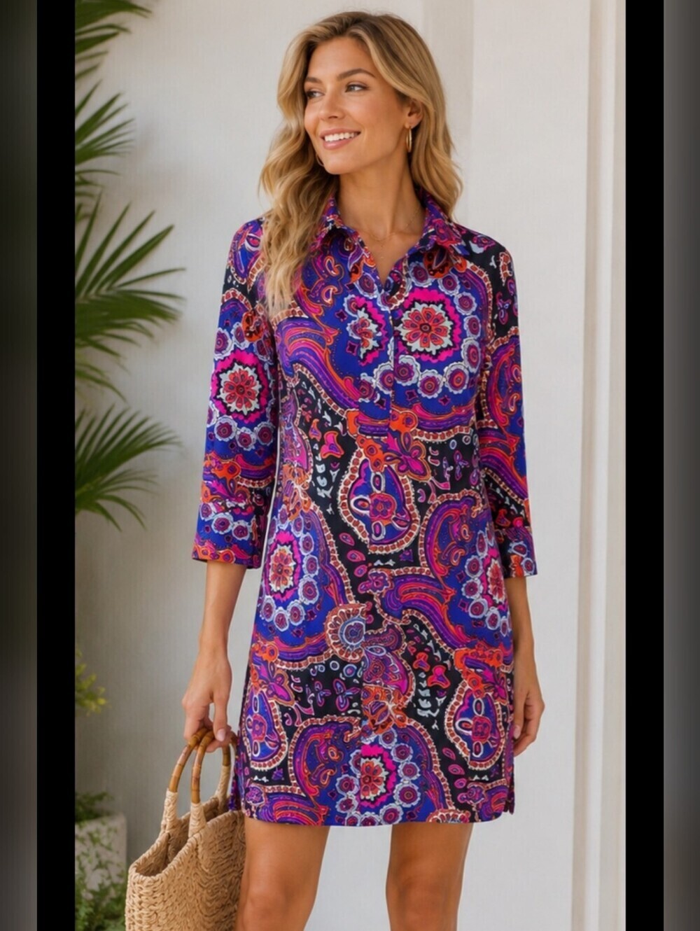 Jude Connally Susanna Paisley Print Jude Cloth Shirt Dress Sz Small Made in USA